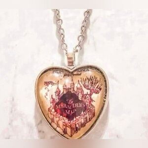 Harry Potter Marauder’s Map Heart Pend Necklace